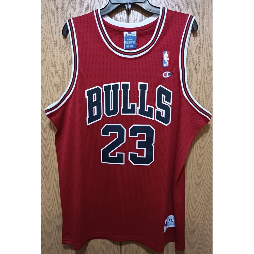 Michael Jordan (Champion)-(Bulls)-(Jersey)-(Red)-(New Condition)-(Size XL)-$110